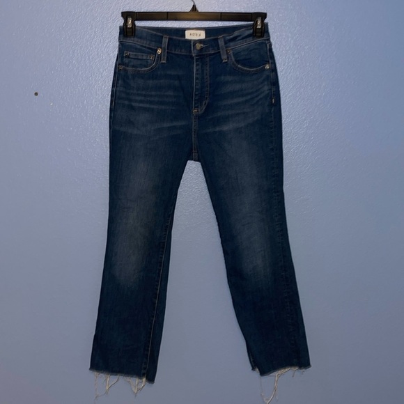 Pistola Jeans Cropped Distressed Frayed Raw Edge - size 27. HH - Picture 1 of 6